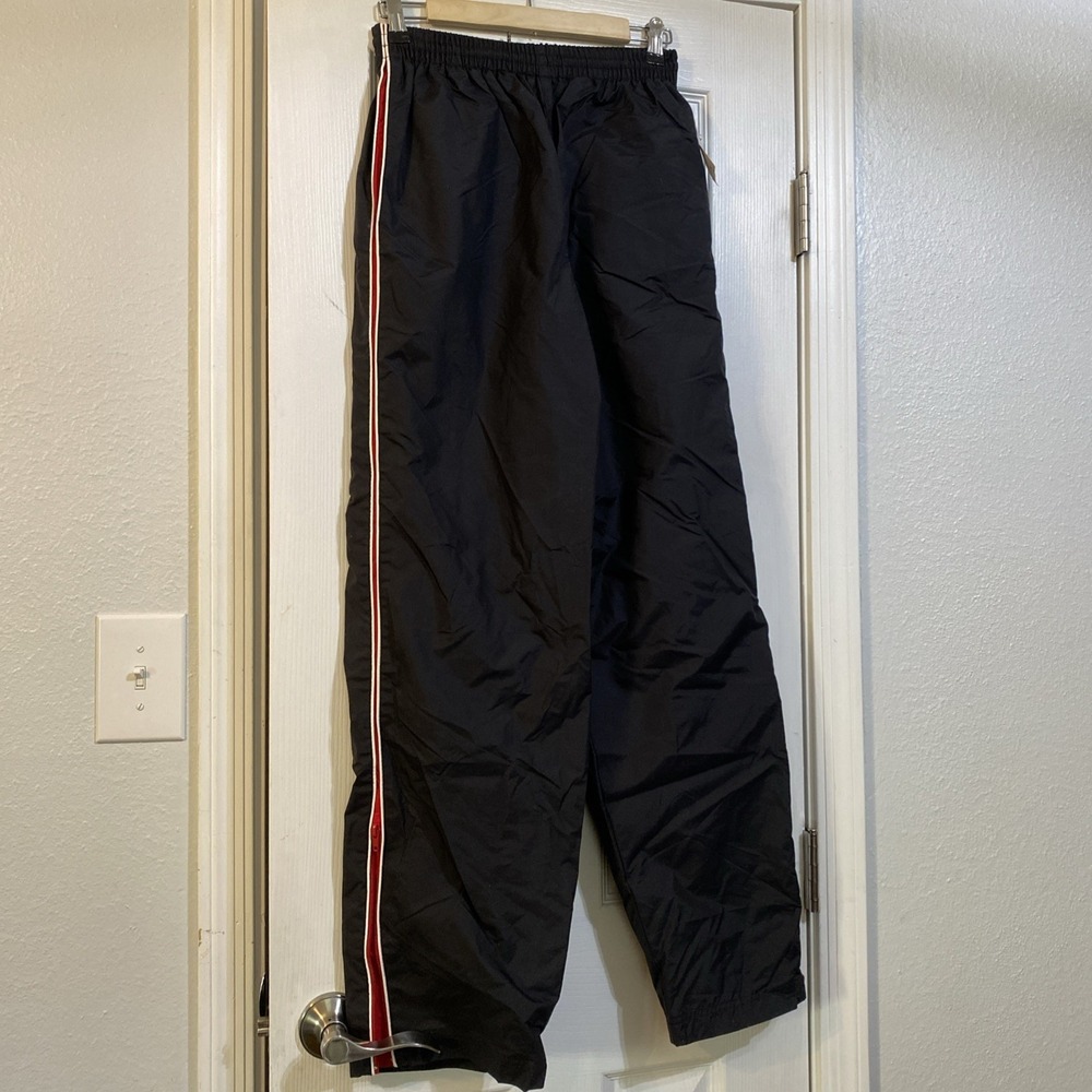 Energy Zone Windbreaker Warm-up Pants, Black Size S 28-30 Zip Legs